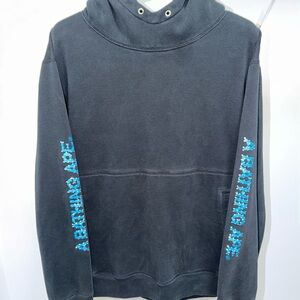 Bape Black Crewneck Sweater with Blue Accents